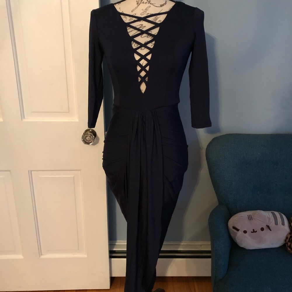 NWT Navy High-low Bodycon Dress sz S